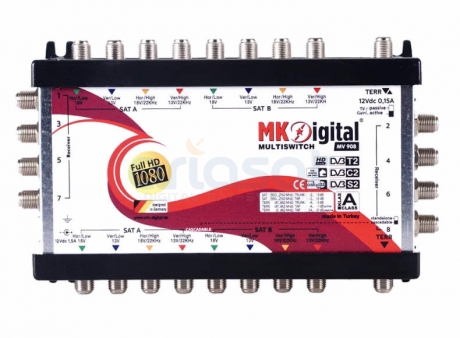 Uydu Multiswitch 9/8 MK-Digital MV 908 Kaskadlı